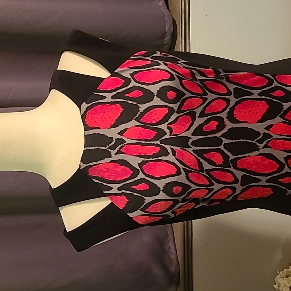 Joseph Ribkoff Elegant Black and Pink Women's Dress - Size 10 - Picture 3 of 8